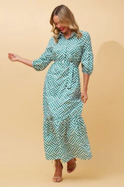 RAINA STRIPE SHIRT MAXI DRESS -Printedcarpetus 3034912bcca513882401f8f94819f76e