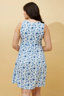 VENICE TIE DYE PRINT SHORT DRESS -Printedcarpetus 3034c540d10f230d4a935590098cbaa2