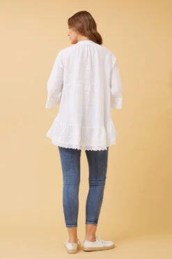 RINA BUTTON FRONT LINEN TOP -Printedcarpetus 30641ef776937a7a9cab8d7e4458f637