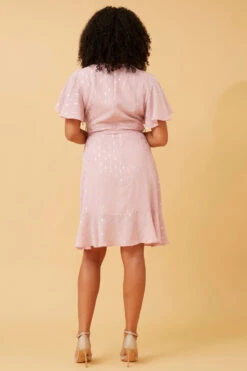 JOYCE GOLD FOIL PRINT DRESS -Printedcarpetus 30b431908895d2725a9c9a8c456be398