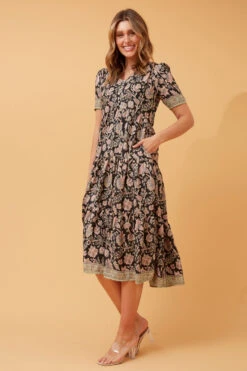 KYAH FLORAL BOHO MIDI DRESS -Printedcarpetus 30cd6ee99b68784cf55eca1a4bcb41e0