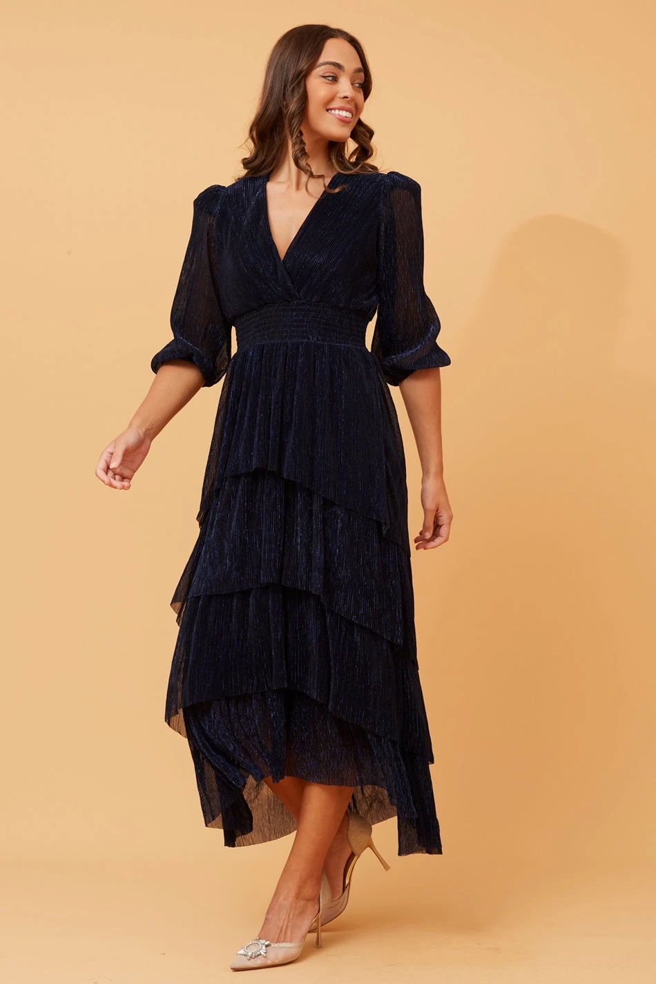 WILLAMINA GLITTER TIERED MAXI DRESS 9 WILLAMINA GLITTER TIERED MAXI DRESS - Image 7