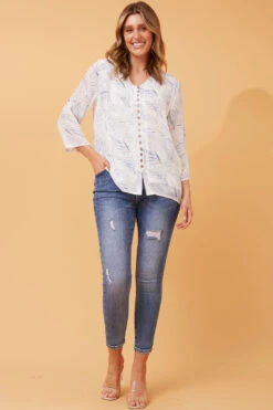 LEAF PRINT BUTTON FRONT TOP -Printedcarpetus 32155a6d88592f6ee751cd1a5c55ccf3