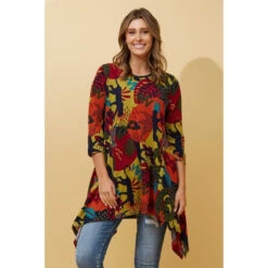 HOSHI JUNGLE PRINT TUNIC TOP -Printedcarpetus 323a1df82acbebc7940efbd90d7f6ff0