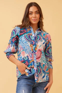 ISHLA FLORAL BOHO SHIRT -Printedcarpetus 325b1f0a0a08695a35aa4398a26b031e