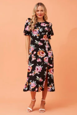 PEYTON FLORAL MIDI DRESS -Printedcarpetus 33ac96e5a48d8c57b80d5523294ac028