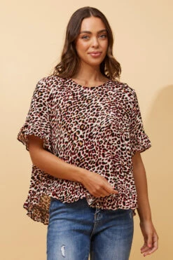 Stella FRILA LEOPARD PRINT TOP -Printedcarpetus 33f4b48a8ae93d1fe4c4a8c905a9fc7f