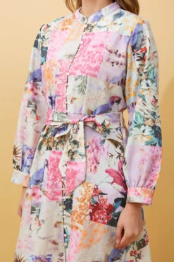 WENONA PATCHWORK FLORAL SHORT DRESS -Printedcarpetus 340c06830546aac79aa7ebec51abf405