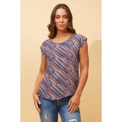 SHELLY ABSTRACT PRINT TOP -Printedcarpetus 349e76ee92e5e5ebfaac29b42bff6cbb