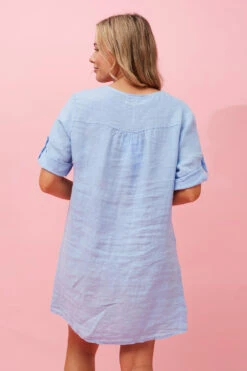 GRAZIA LINEN SHORT DRESS -Printedcarpetus 34bb07b61b6e3a22b2b8153cc149ec01