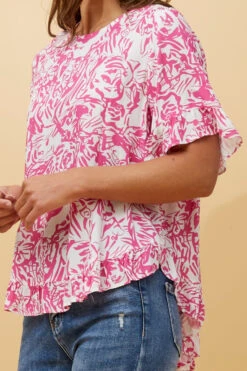 FRILA ABSTRACT PRINT FRILL DETAIL TOP 14 FRILA ABSTRACT PRINT FRILL DETAIL TOP -Printedcarpetus 3501a8dba3ae4efe9879d0801cc137e0