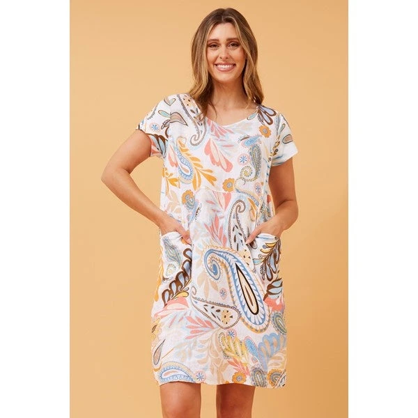 MESSINA PAISLEY LINEN DRESS 10 MESSINA PAISLEY LINEN DRESS - Image 8