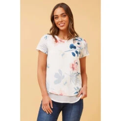 ASH DOUBLE LAYER FLORAL TOP -Printedcarpetus 373484def7c4fffb406e63955f9e3d08