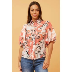 WILKIE PUFF SLEEVE FLORAL TOP -Printedcarpetus 37ba54cb28c69a956e38d1dc51cac154