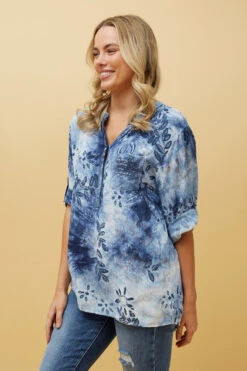 ROSETTA FLORAL SEQUIN TIE DYE DETAIL TOP -Printedcarpetus 393ba9fe23d11803e73d0afc7d23b444
