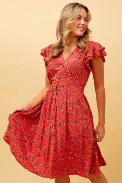 ROCHELLE FLORAL SHORT DRESS -Printedcarpetus 39741b94a83d097c0d25d99c2c3f3118