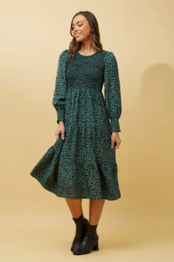 SHERRY ANIMAL PRINT TIERED MIDI DRESS -Printedcarpetus 3a1f841e90eb51e6418d1fcd0d846cf2