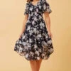 MARSHA FLORAL SHIRRED MIDI DRESS -Printedcarpetus 3a644c80d4a9236b4f4c5d889c96d4b0