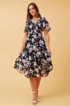 MARSHA FLORAL SHIRRED MIDI DRESS -Printedcarpetus 3a644c80d4a9236b4f4c5d889c96d4b0 613b0806 c11b 4d99 b93b f28d2b1e16f6