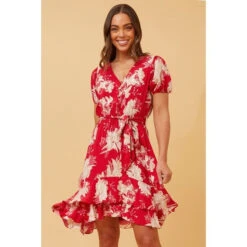 BRENDA FLORAL SHORT DRESS -Printedcarpetus 3a7824befffa0e9ac607e3c0f5a969cd