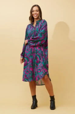 FONDA SHIRT DRESS -Printedcarpetus 3ae97ab92460d7309bffd1338569c887