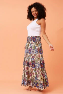 BETTINA ABSTRACT BOHO MAXI SKIRT -Printedcarpetus 3b0a0a9e04a1e6a300a9bfca77fd78e5