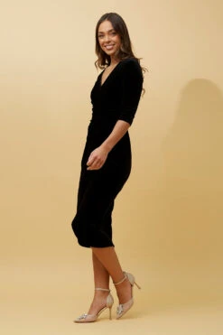 KIRALEE VELOUR BODYCON MIDI DRESS -Printedcarpetus 3b10339bf64d4ec894f26db97af9b750