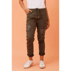JANJA SEQUIN PATCHWORK PRINT JOGGERS -Printedcarpetus 3c48e1597b93377515bbcaa7734cf27a