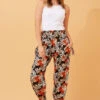LEAF PRINT BOHO HAREM PANTS -Printedcarpetus 3cfc514ead80ca994f46e07fc645cad9