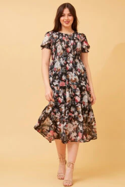 MERRY FLORAL MIDI DRESS -Printedcarpetus 3d5b77afb6f615e9e7d4bb70793f867f