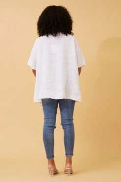 PAM SEQUIN PATCH LINEN TOP -Printedcarpetus 3d676d21ad27096cb76e4bc5a85323c7