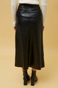 AUBREE VEGAN LEATHER MAXI SKIRT -Printedcarpetus 3ddbd6ac94205d39933d2fd0e5248d33