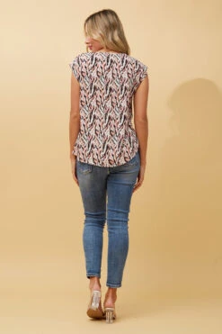 SHELLY ABSTRACT PRINT SHELL TOP -Printedcarpetus 3f2cb5621e2d62f735742780b5a0d2c5