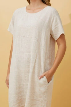 PRIANNA STRIPE LINEN SHORT DRESS -Printedcarpetus 3f5c342f1f86532261585bb66e13f131