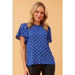 CANDICE GOLD FOIL PRINT TOP -Printedcarpetus 404f6b46ff75fcbb530daf4f7914c149