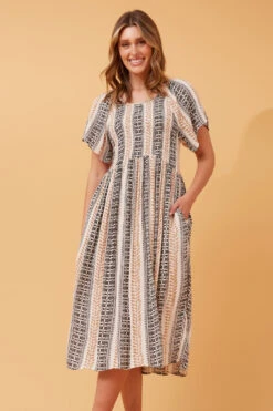PRIYANKA ABSTRACT BOHO MIDI DRESS -Printedcarpetus 409f7eb1deb384ca4cb43056a11a8c07