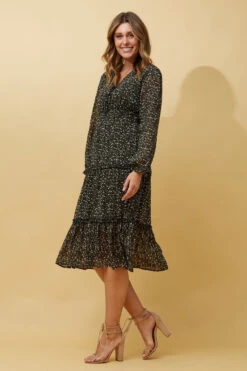 LORI DITSY FLORAL TIERED MIDI DRESS -Printedcarpetus 40ca695eae147c33ac6db05cb90a7b6f