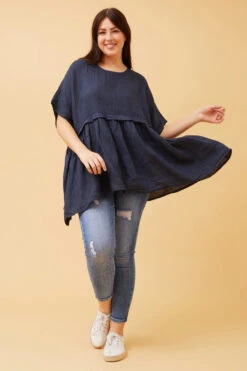 FAYOLA OVERSIZED LINEN TOP -Printedcarpetus 415a340ae44ea0ca36cb72ffbf306076