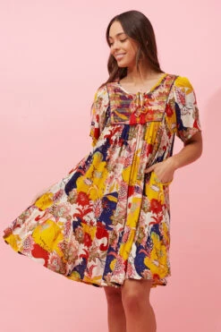 HONDA FLORAL BOHO BABYDOLL DRESS -Printedcarpetus 41d41aa1a5c53e8959a2cc6de4a17a87