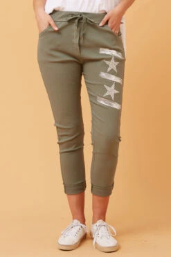 JANJA SEQUIN STAR PRINT JOGGERS -Printedcarpetus 42684eddd7fa9cd381756164d607a07e