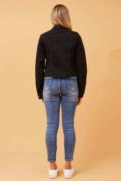 GERALDA FOIL PRINT DENIM JACKET -Printedcarpetus 4357c363970911131d7935ad7dc99d9c