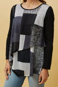 BOBBI DOUBLE LAYER COLOUR BLOCK TOP -Printedcarpetus 43c56b5f27dd8c6283c4ba4b9bcb50be