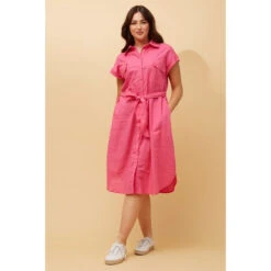 GEORGINA LINEN SHIRT DRESS -Printedcarpetus 43f31a9e842bcfb34af8e6fb4abbd443