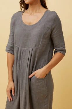 PISA LINEN DRESS -Printedcarpetus 4430920ce7cfd4eea7002afb347a2403