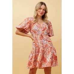 TAMIA PAISLEY BOHO SHORT DRESS -Printedcarpetus 44956cbe892f324367726c375a6f4d55