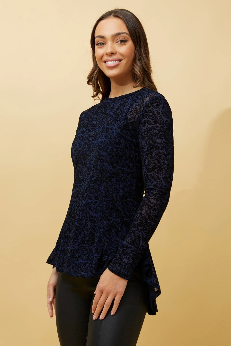 LUISA FLORAL FLOCKING TOP 4 LUISA FLORAL FLOCKING TOP - Image 2