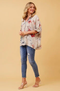 MATTEA FLORAL LINEN TOP -Printedcarpetus 455cc935f69003b2b100cb6cc30aed2a