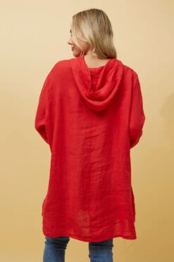 SILVAVA HOODED LINEN TUNIC TOP -Printedcarpetus 457d1c5f89c50d661678fa857db467e5