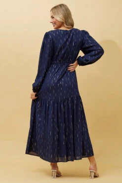 CRYSTELLE GOLD FOIL PRINT MAXI DRESS -Printedcarpetus 463dda4b842a02fcbf2d6a6ce4b38c2c