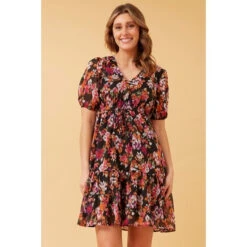KIKI FLORAL TIERED SHORT DRESS -Printedcarpetus 46a76da86fc04952049149817a225682